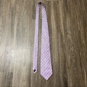 Hand Made Pink Purple Geometric 100% Silk Men’s Neck Tie By Ben E